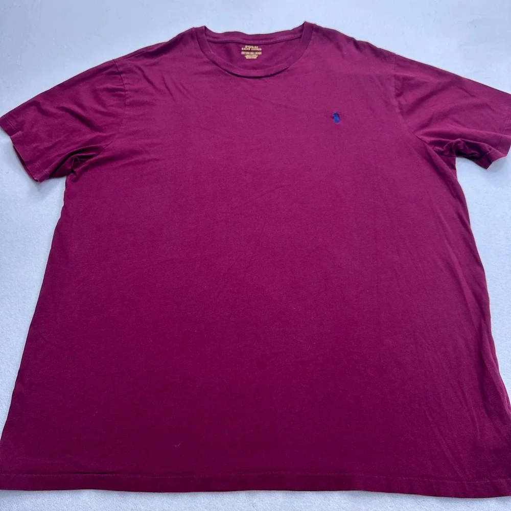 Polo Ralph Lauren Mens 2XLT Burgundy Short Sleeve Crew Neck Pony Logo T-Shirt